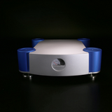 Undentia AB Ediscreation Firebird LPS linear power supply with a silver chassis and blue corner pillars
