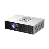 Undentia AB Matrix Audio TS-1 silver DAC and streamer with front touchscreen display and headphone output.