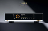 Matrix Audio MS-1 musikstreamer, frontvy med färgdisplay som visar uppspelning