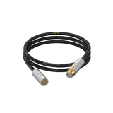 Undentia AB Matrix Audio OCC Hi-Fi XLR cable with black nylon braided sleeve and gold-plated CNC aluminium connectors.