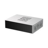 Undentia AB Matrix Audio TT-1 digital transport in a sleek silver metal chassis with ventilation patterns.