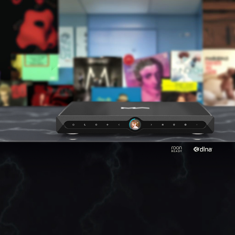 Undentia AB Matrix Audio X-Sabre 3 DAC and network streamer with high-resolution LCD display and sleek black chassis.