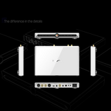 Undentia AB Matrix Audio X-Sabre 3 DAC and network streamer showing front, top, side, and rear panel views.