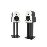 Undentia AB MaYa II high-end studio monitor speakers in black and white finish on matching floor stands