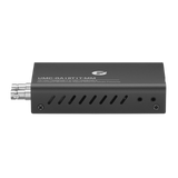 Undentia AB black gigabit fiber optic media converter with ST connectors for network audio isolation