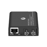 Undentia AB gigabit fiber optic media converter with ST connectors and Ethernet port for audio network isolation