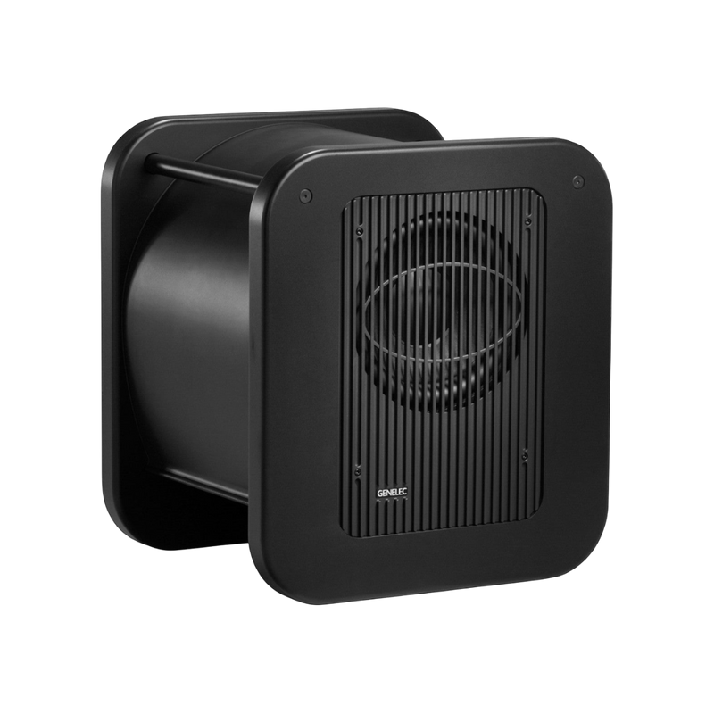 Undentia AB 7370A SAM studio subwoofer in black with a protective grille for precise low-frequency audio reproduction.
