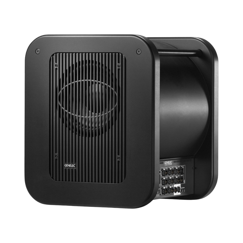 Undentia AB 7370A SAM studio subwoofer in black with a protective front grille and rear input panel