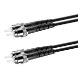 Undentia AB armored fiber optic cable with black duplex cabling and industrial ST metal connectors
