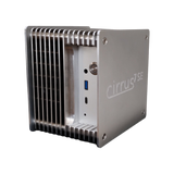 Undentia AB Cirrus7 SE silent music server with a silver custom CNC aluminum chassis and passive cooling fins.