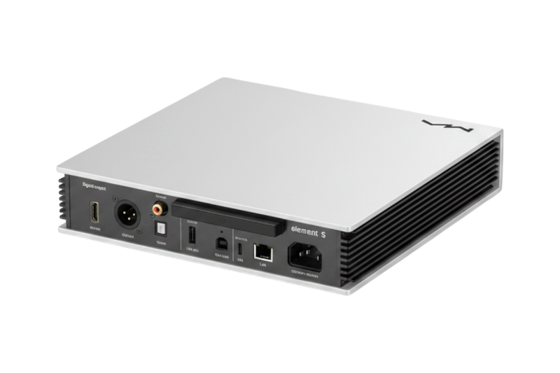 Undentia AB Matrix Audio Element S streamer rear panel showing various digital audio output ports and connectivity.