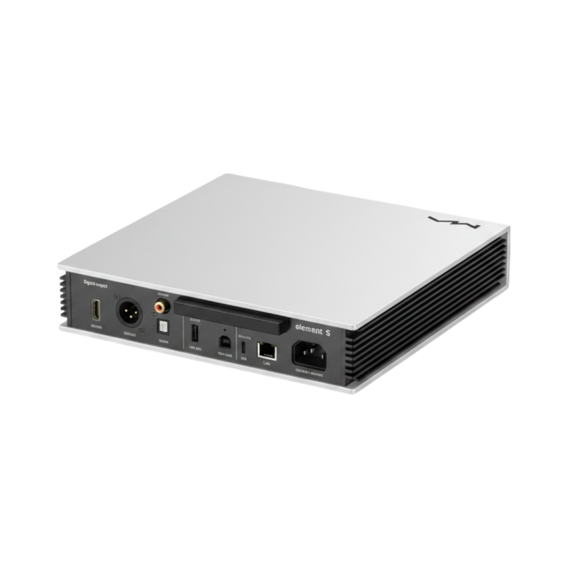 Undentia AB Matrix Audio Element S streamer rear panel showing various digital audio output ports and connectivity.