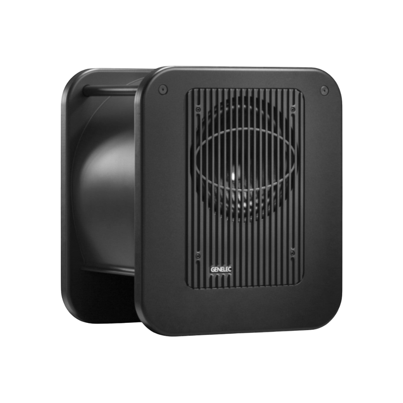 Undentia AB Genelec 7360A SAM studio subwoofer in black with a protective grille and integrated handle