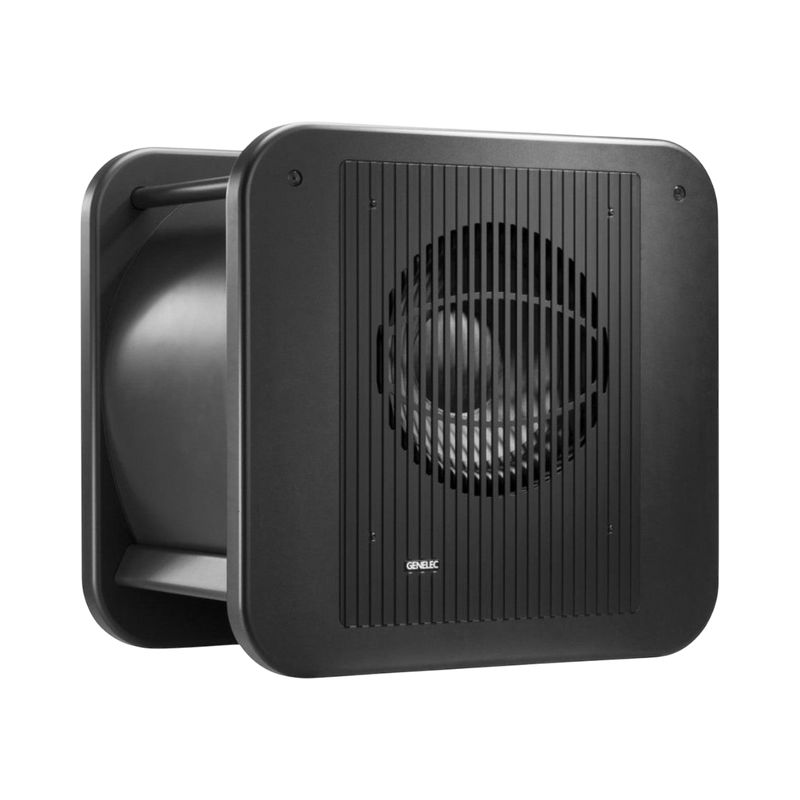 Undentia AB Genelec 7380A SAM studio subwoofer in matte black with a protective front grille and robust design.