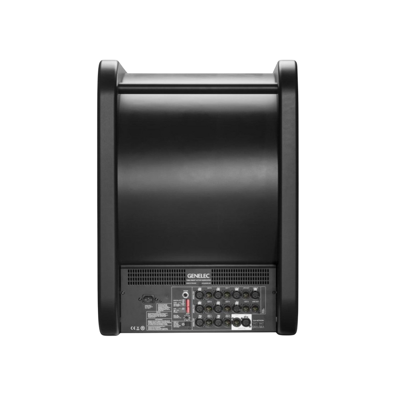 Undentia AB Genelec 7380A SAM studio subwoofer rear panel showing multiple XLR analog and digital input connections