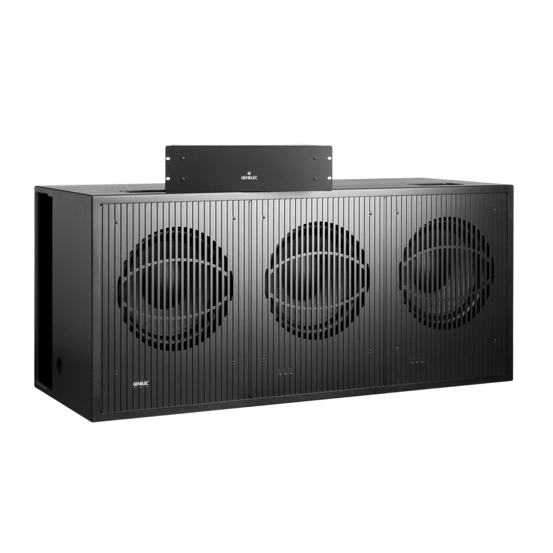Undentia AB Genelec 7382A SAM studio subwoofer with three large drivers behind a black protective grille