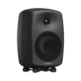 Undentia AB Genelec 8340A SAM studio monitor in matte black with a compact, rounded design and integrated Iso-Pod stand.