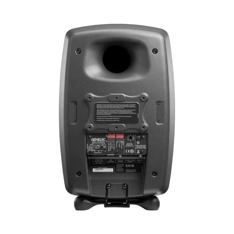 Rear view of the Undentia AB Genelec 8351B SAM active studio monitor showing input ports and mounting bracket.