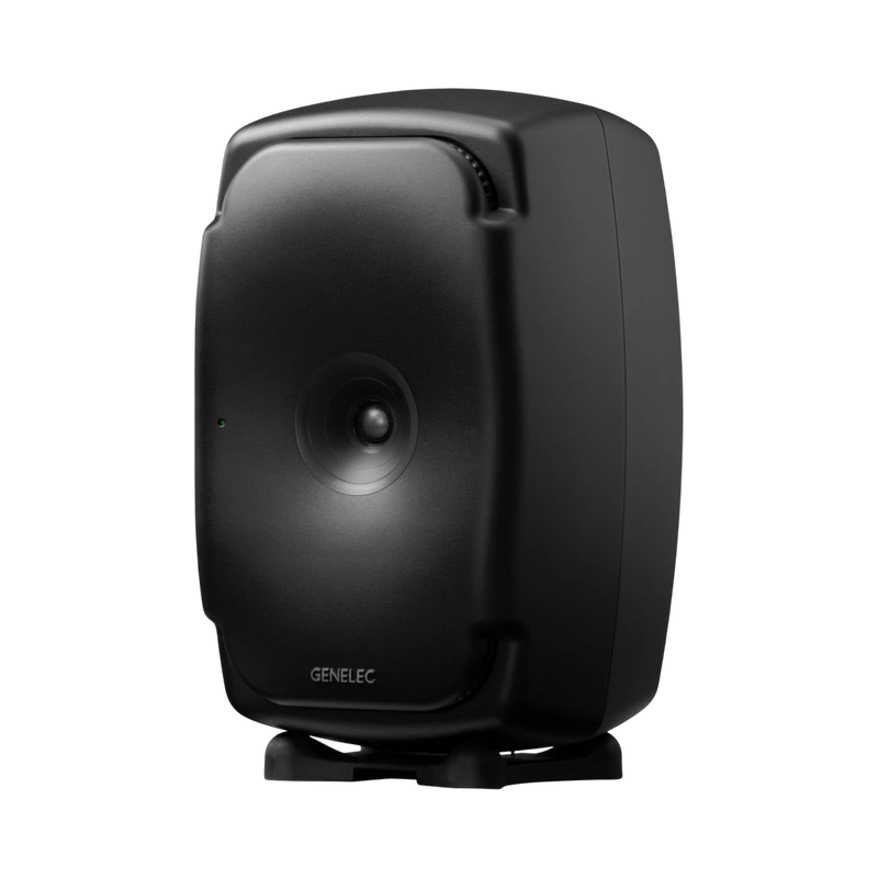 Undentia AB Genelec 8361A SAM active studio monitor in matte black with coaxial driver design on a desk stand