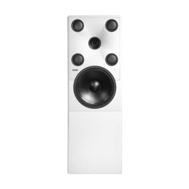 Undentia AB Genelec 8381A SAM Adaptiv point source main monitor speaker in white with high-performance drivers.