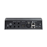Rear panel of the Undentia AB Genelec 9320A reference controller showing analog, digital, and USB-C connectivity ports.