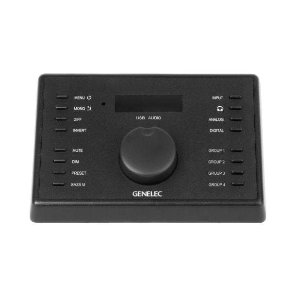 Undentia AB Genelec 9320A SAM Reference Controller with black interface, central volume knob, and control buttons.