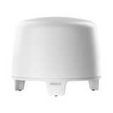 Undentia AB Genelec F Two white compact active subwoofer with a sleek, rounded design for home audio systems.