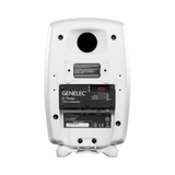 Undentia AB Genelec G Three active speaker rear view showing input ports and control switches in white finish