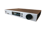 Undentia AB Matrix Audio Element P silver integrated amplifier, streamer, and DAC with front display and volume knob.