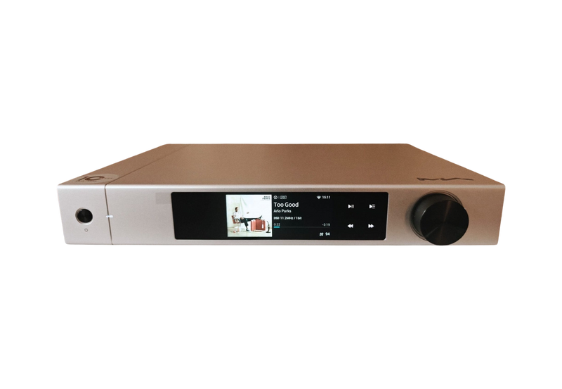 Undentia AB Matrix Audio Element S digital transport with silver finish, front display, and black control knob