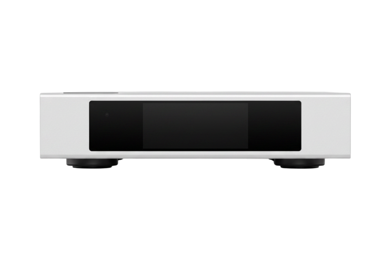Undentia AB Matrix Audio Element S streamer with a sleek silver finish and front touch display screen