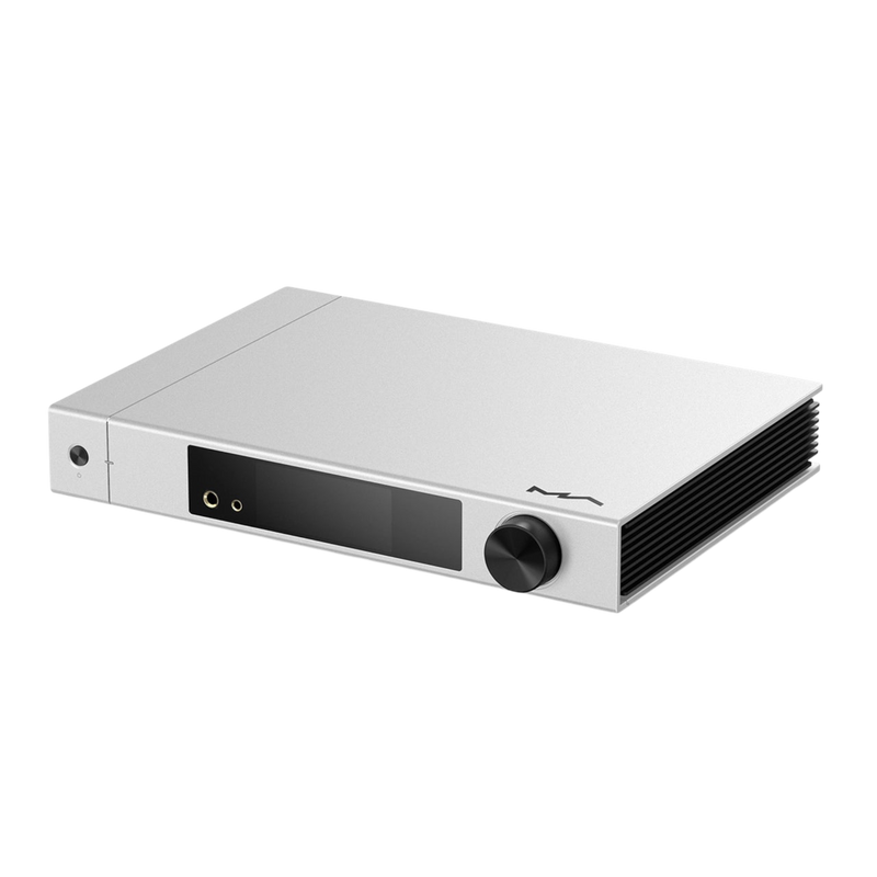 Undentia AB Matrix Audio Element X2 Pure music streamer in a sleek silver aluminum chassis with a black control knob
