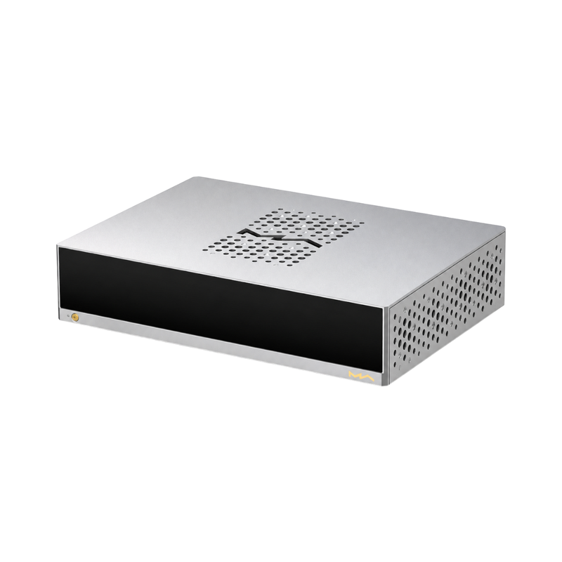 Undentia AB Matrix Audio MD-1 and MD-1P silver integrated network streamer and amplifier with minimalist design