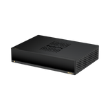 Undentia AB Matrix Audio MD-1P black integrated streamer and amplifier with minimalist design and gold accents