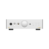 Undentia AB Matrix Audio NA-1 class A headphone amplifier in silver with front panel controls and multiple headphone ports.