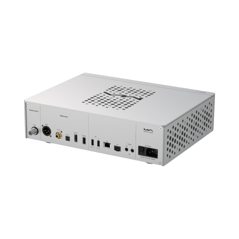 Rear view of the Undentia AB Matrix Audio NT-1 digital audio transport showing various high-end connectivity ports.