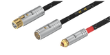 Undentia AB Matrix Audio OCC hi-fi analog cables with XLR and RCA connectors featuring gold-plated pins and nylon mesh