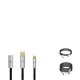 Undentia AB Matrix Audio OCC Hi-Fi analog audio cables with gold-plated connectors and black nylon braided shielding