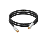 Undentia AB Matrix Audio OCC Hi-Fi analog RCA cable with black nylon braided sleeve and gold-plated connectors.