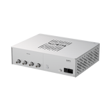 Undentia AB Matrix Audio SC-1 reference clock rear panel showing four BNC outputs and power input in a silver chassis.