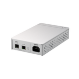 Undentia AB Matrix Audio SI-1 fiber optic network isolator in a silver CNC-machined aluminum unibody chassis