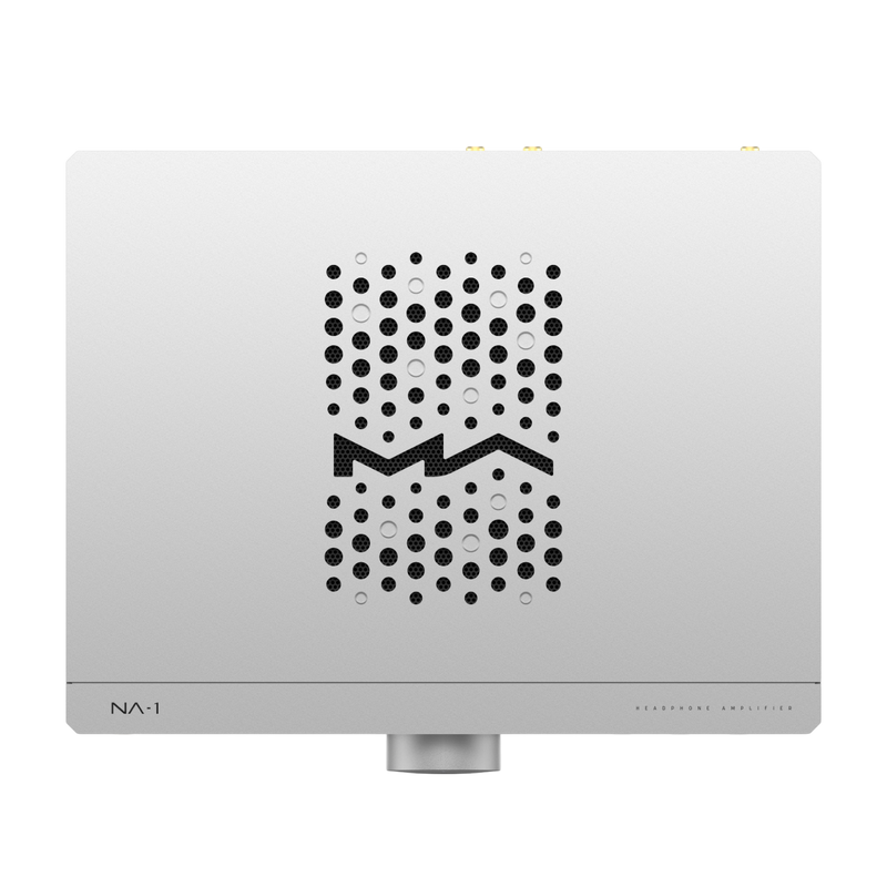 Undentia AB Matrix Audio NA-1 headphone amplifier in silver with a top-down view of the CNC-machined aluminum chassis.