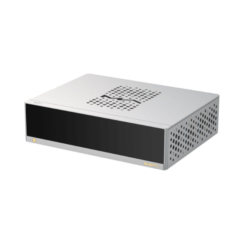 Undentia AB Matrix Audio NT-1 digital audio transport in a sleek silver metal chassis with a black front display.